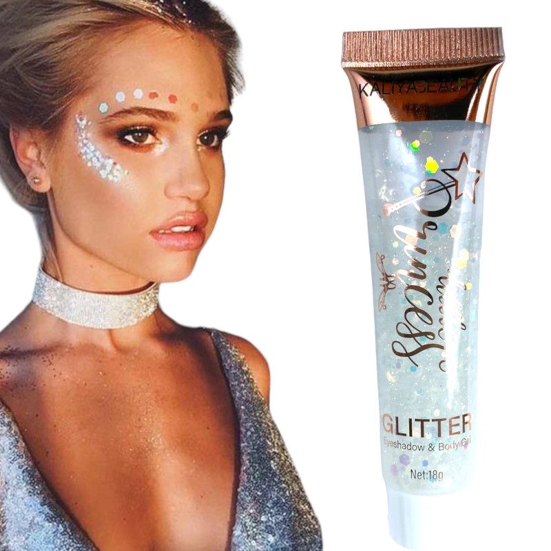 Brokat do zdobienia twarzy ciała włosów glitter GEL