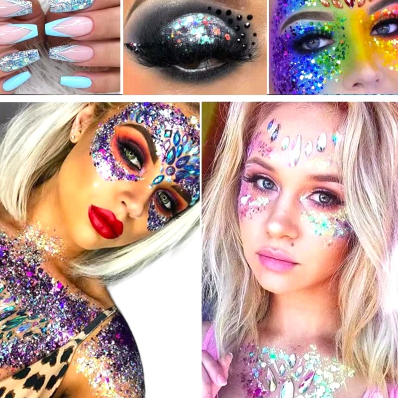 Brokat do zdobienia twarzy ciała włosów glitter GEL