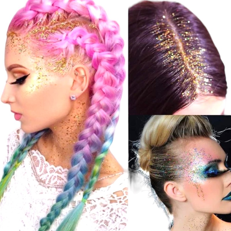 Brokat do zdobienia twarzy ciała włosów glitter GEL
