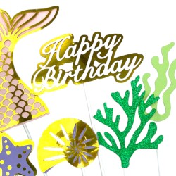 Toppery Syrenka Pikery Dekoracja na Tory Ogon Muszla Rafa