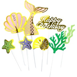 Toppery Syrenka Pikery Dekoracja na Tory Ogon Muszla Rafa