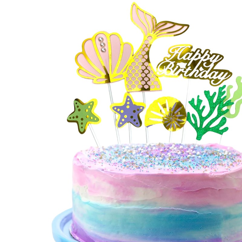 Toppery Syrenka Pikery Dekoracja na Tory Ogon Muszla Rafa