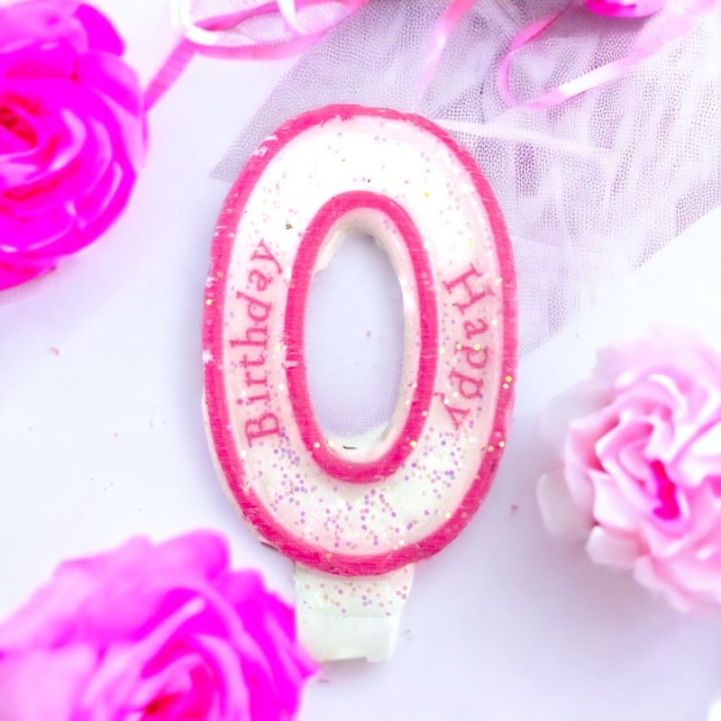 Świeczki urodzinowe różowe z brokatem