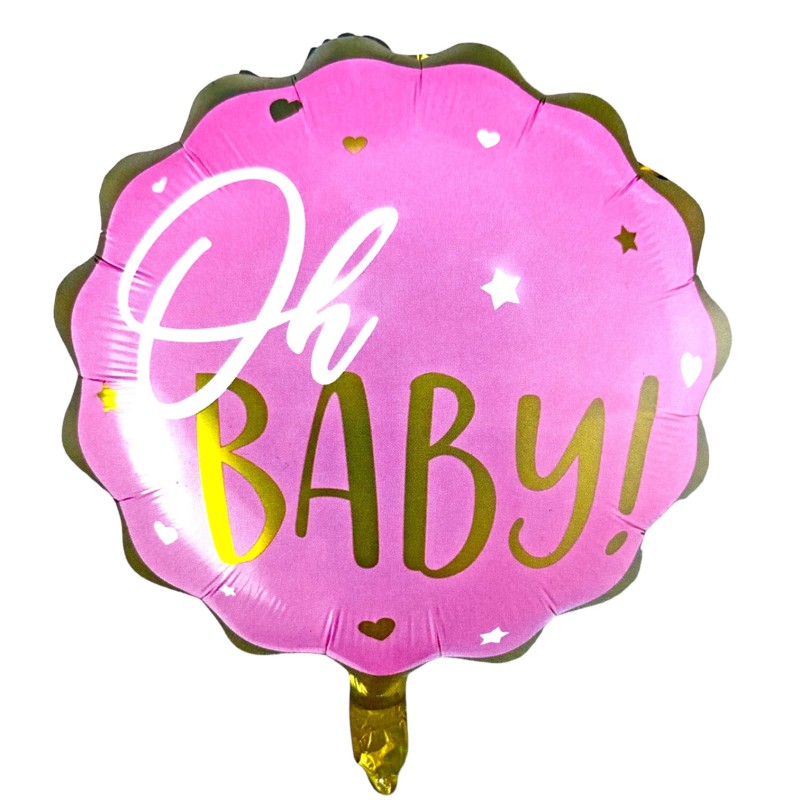 Balony różowe zestaw oh baby shower