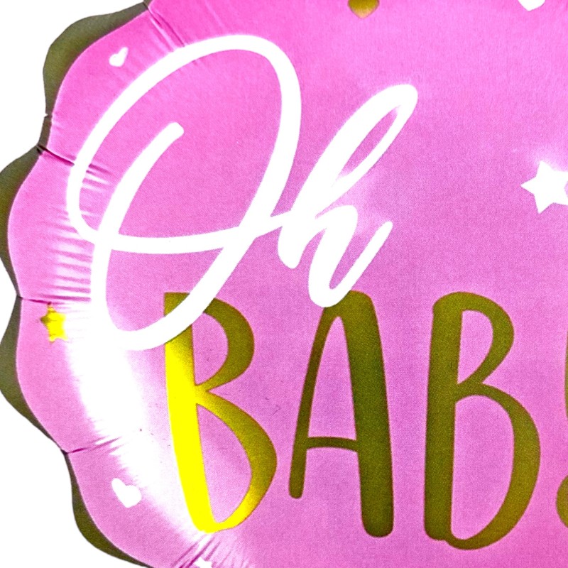 Balony różowe zestaw oh baby shower