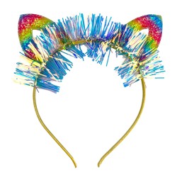 Opaska kocie uszy tęczowe...