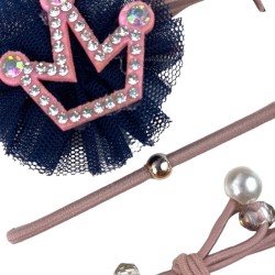 Gumki do włosów rozowa korona