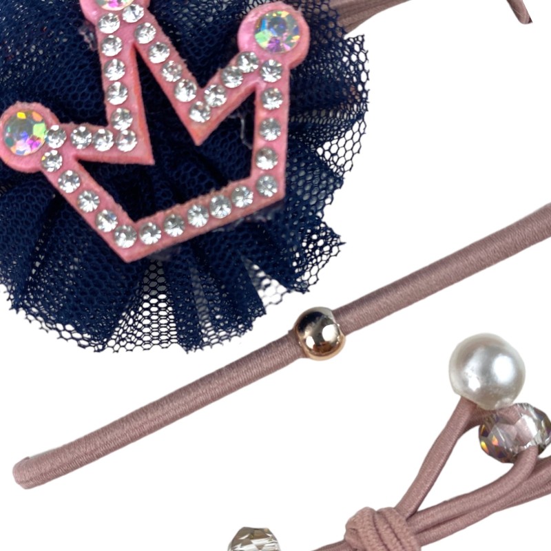 Gumki do włosów rozowa korona