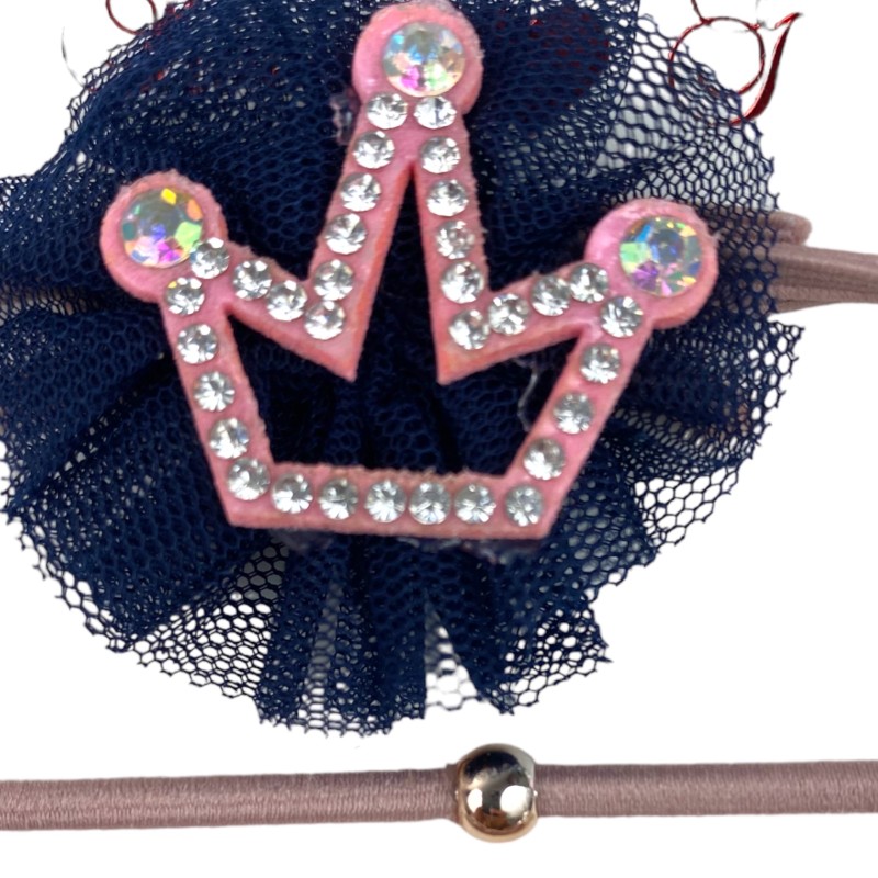 Gumki do włosów rozowa korona