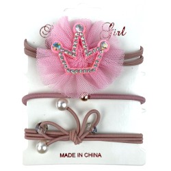 Gumki do włosów rozowa korona