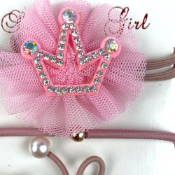 Gumki do włosów rozowa korona