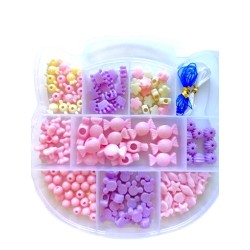 Koraliki Kitty różowe fioletowe