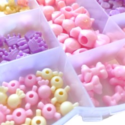 Koraliki Kitty różowe fioletowe