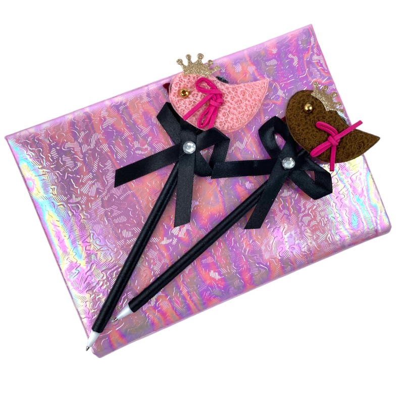 Długopis z ptaszkiem brokatowa korona