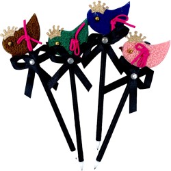 Długopis z ptaszkiem brokatowa korona