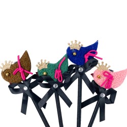 Długopis z ptaszkiem brokatowa korona