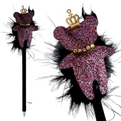 Długopis z brokatowym misiem