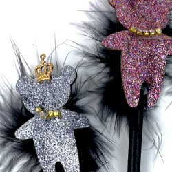 Długopis z brokatowym misiem