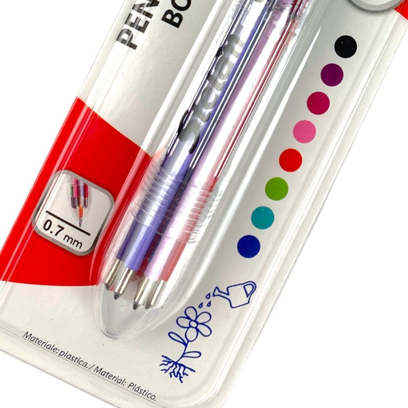 Długopis wielokolorowy fiolet róż