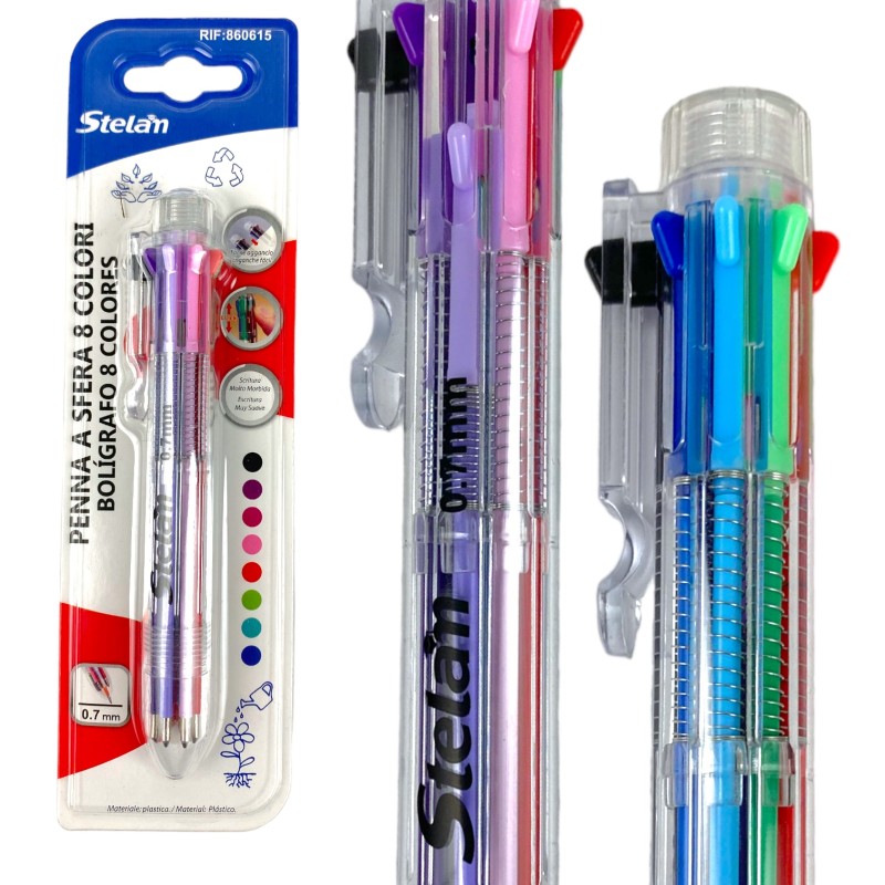 Długopis wielokolorowy fiolet róż