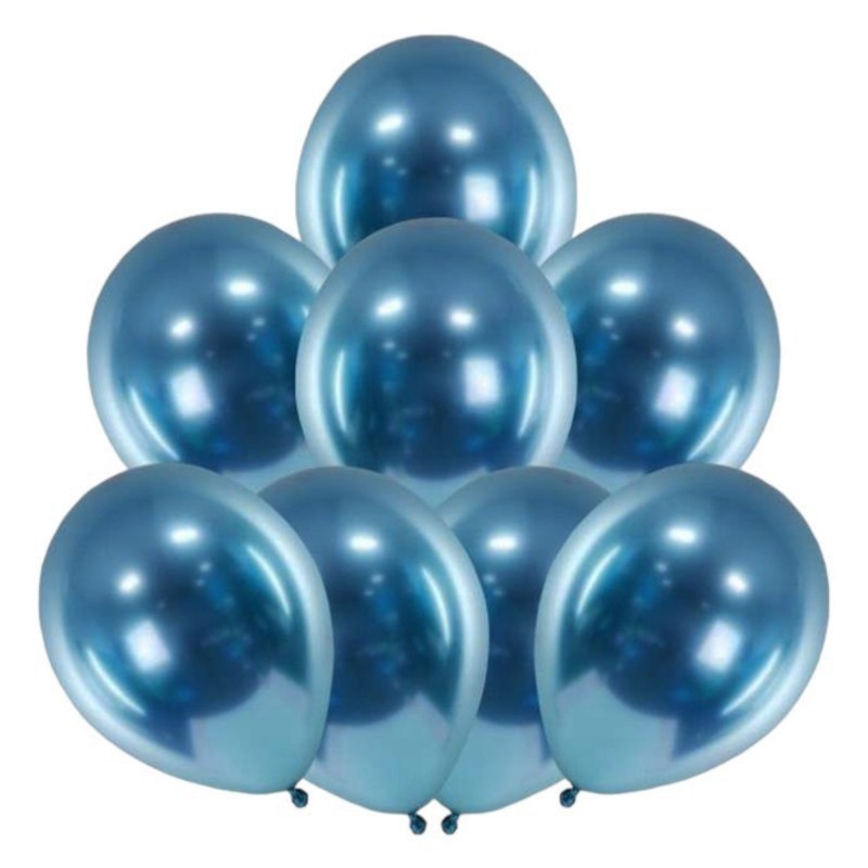Balon Metaliczny Niebieski 30 cm 8 szt.