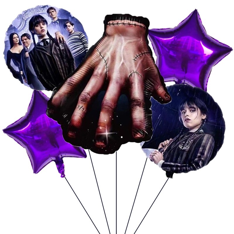 Balony Wednesday Addams 5 szt