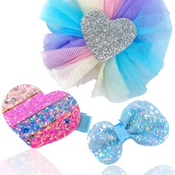 Tęczowe spinki do włosów jednorożec