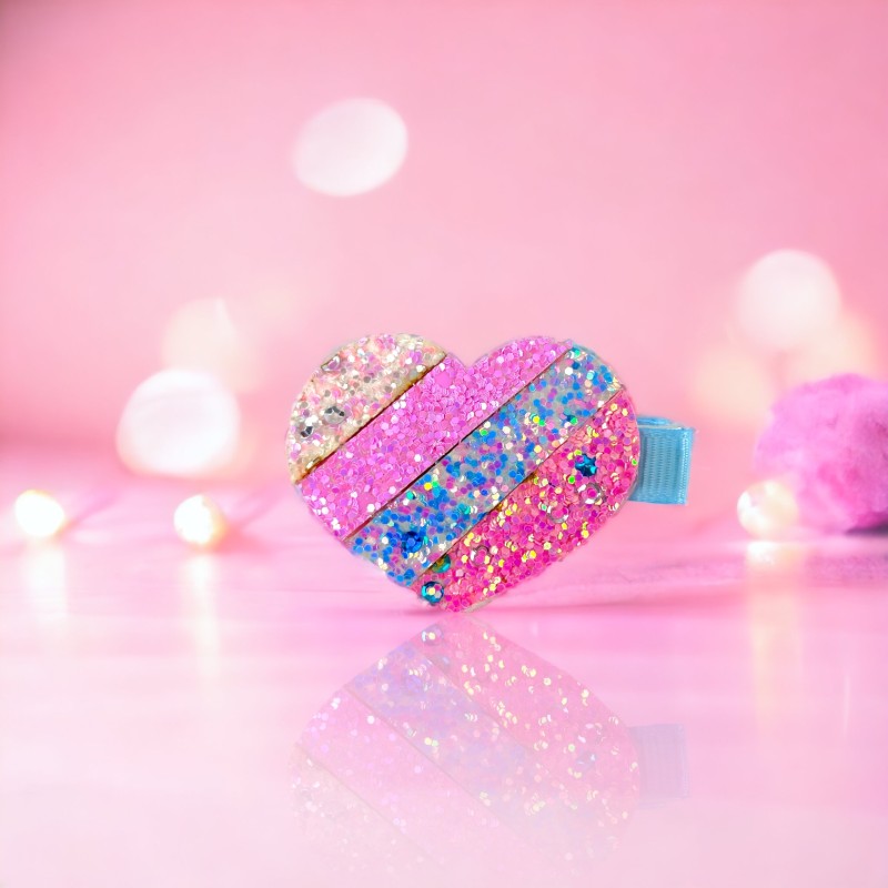 Tęczowe spinki do włosów jednorożec