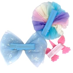 Tęczowe spinki do włosów jednorożec