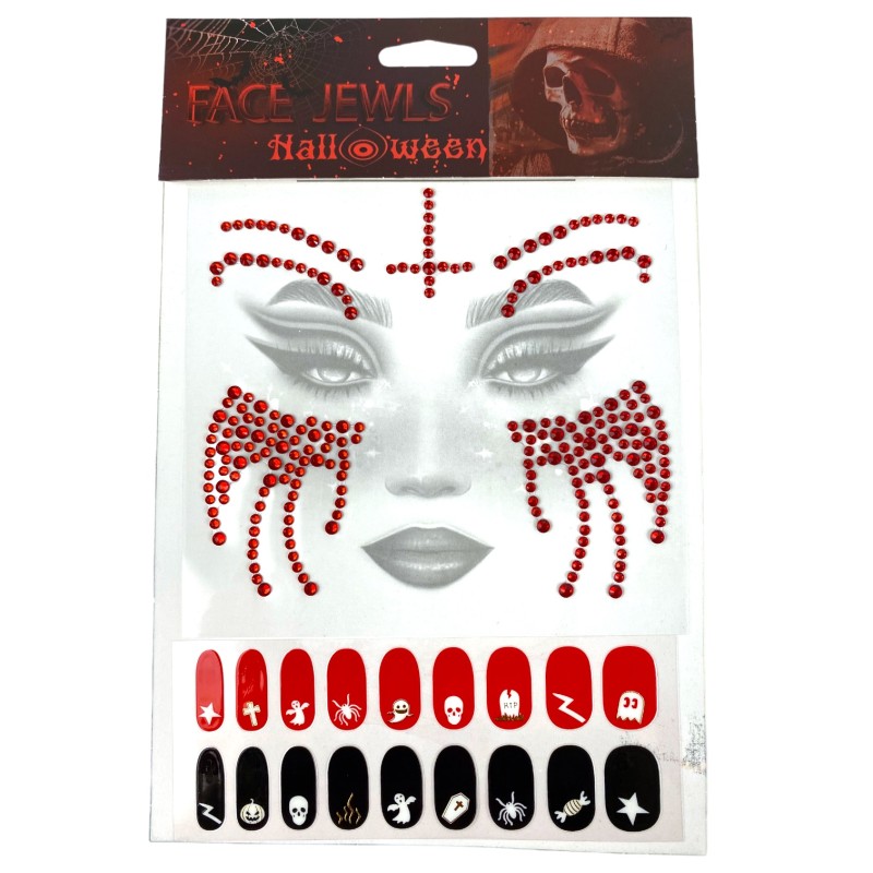 Kryształki Halloween Naklejki Wampir maska