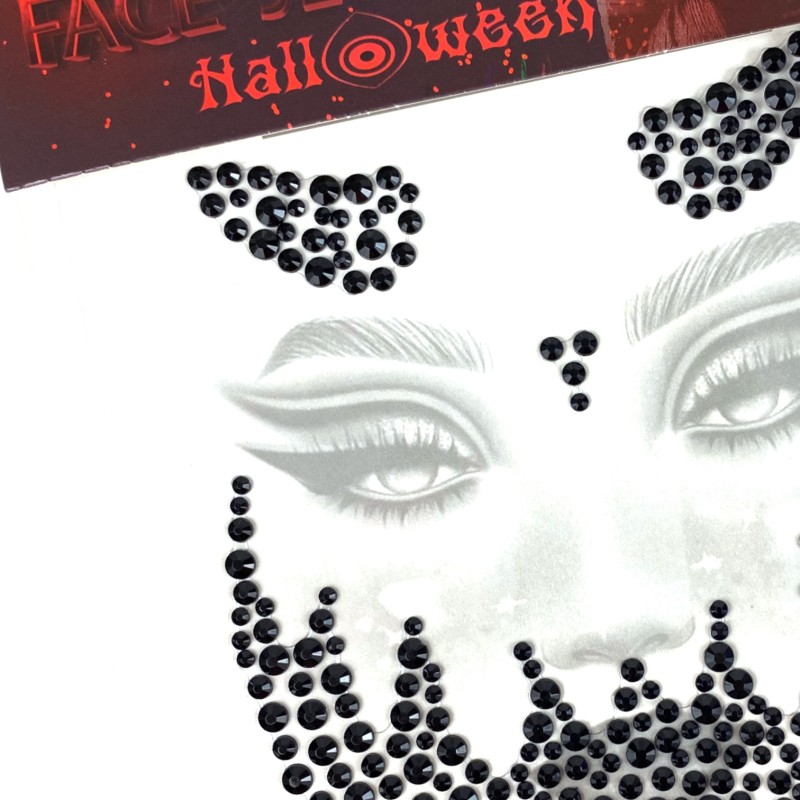 Kryształki Halloween Naklejki Szkielet czaszka maska