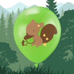 Balony Leśne Zwierzęta 9 sztuk 30 cm