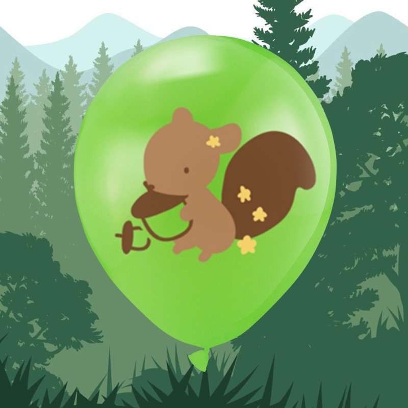 Balony Leśne Zwierzęta 9 sztuk 30 cm