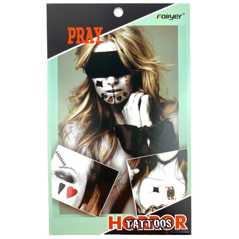 Tatuaż halloween horror poker Zombie