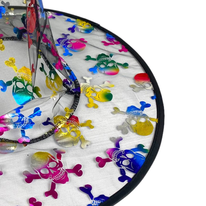 Kapelusz Czarownica Wiedźma Halloween KOLOROWY PRZEŹROCZEK