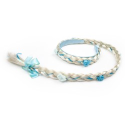 opaska warkocz niebieska