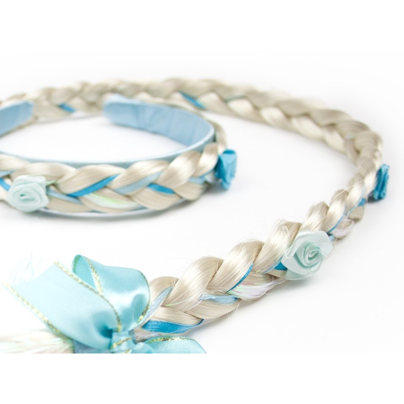 opaska warkocz niebieska