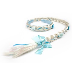 opaska warkocz niebieska