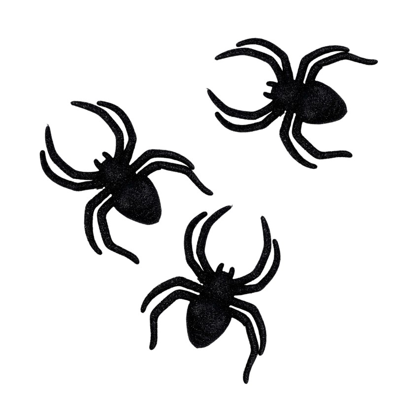 PAJĄKI Ozdoba Pająk brokatowy Dekoracja HALLOWEEN 3 szt.