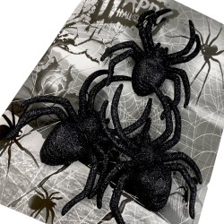 PAJĄKI Ozdoba Pająk brokatowy Dekoracja HALLOWEEN 3 szt.