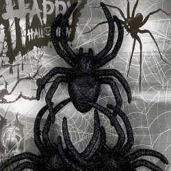 PAJĄKI Ozdoba Pająk brokatowy Dekoracja HALLOWEEN 3 szt.