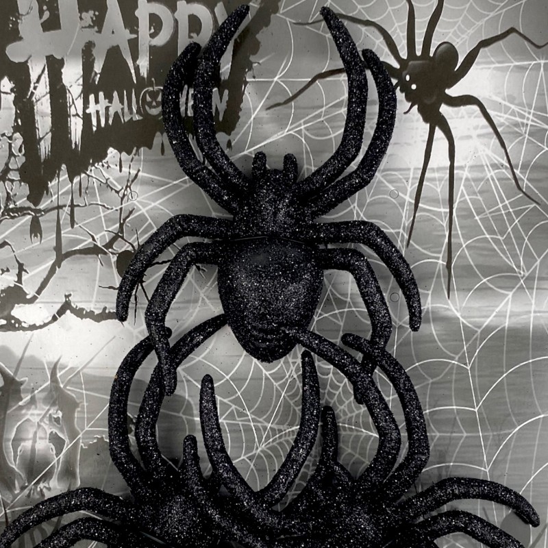 PAJĄKI Ozdoba Pająk brokatowy Dekoracja HALLOWEEN 3 szt.
