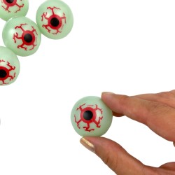 Oczy gały fluo dekoracja na Halloween