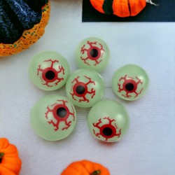 Oczy gały fluo dekoracja na Halloween