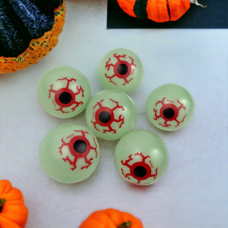 Oczy gały fluo dekoracja na Halloween