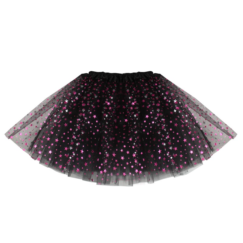 Spódniczka tutu tiulowa Gwiezdna Magia 30cm gwiazdki różowo srebrne