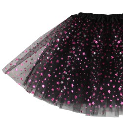 Spódniczka tutu tiulowa Gwiezdna Magia 30cm gwiazdki różowo srebrne