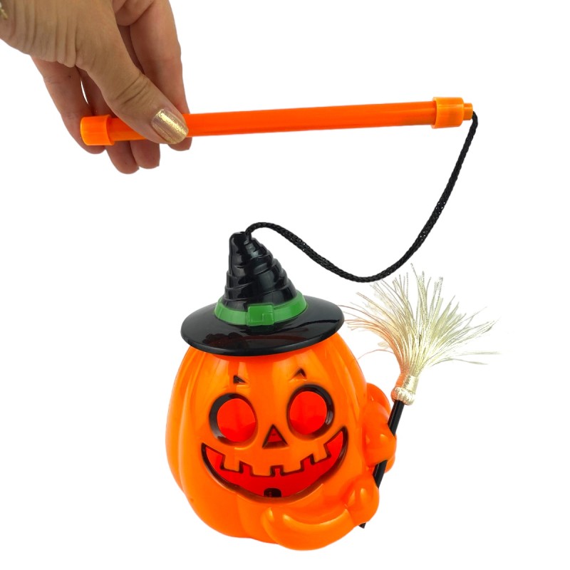 Dynia lampa Lampion z miotłą różdżka Halloween