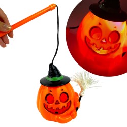 Dynia lampa Lampion z miotłą różdżka Halloween