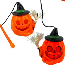 Dynia lampa Lampion z miotłą różdżka Halloween
